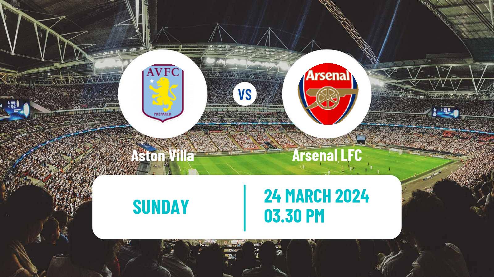 Soccer English WSL Aston Villa - Arsenal LFC