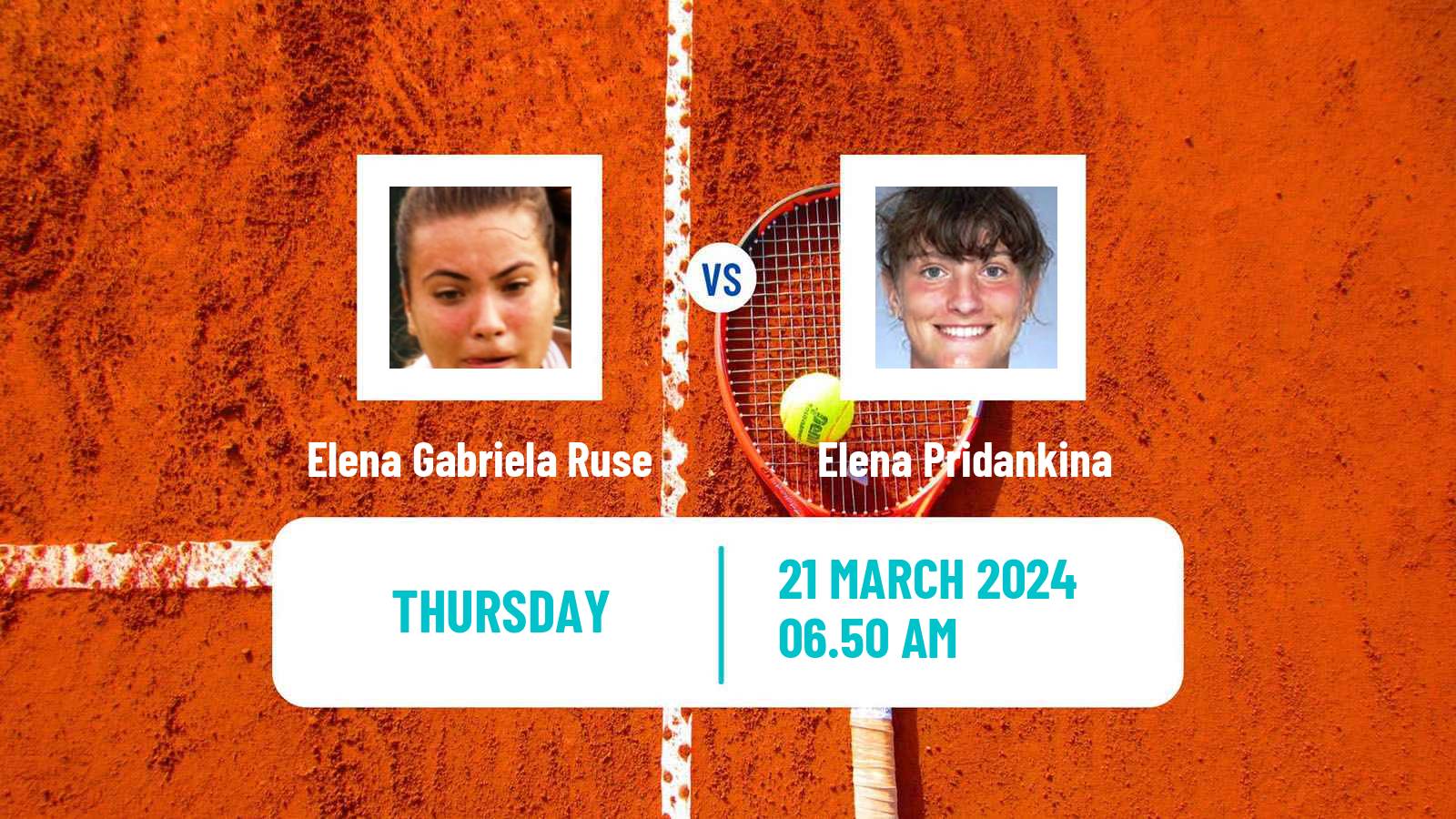 Tennis ITF W75 MarIBOr Women Elena Gabriela Ruse - Elena Pridankina