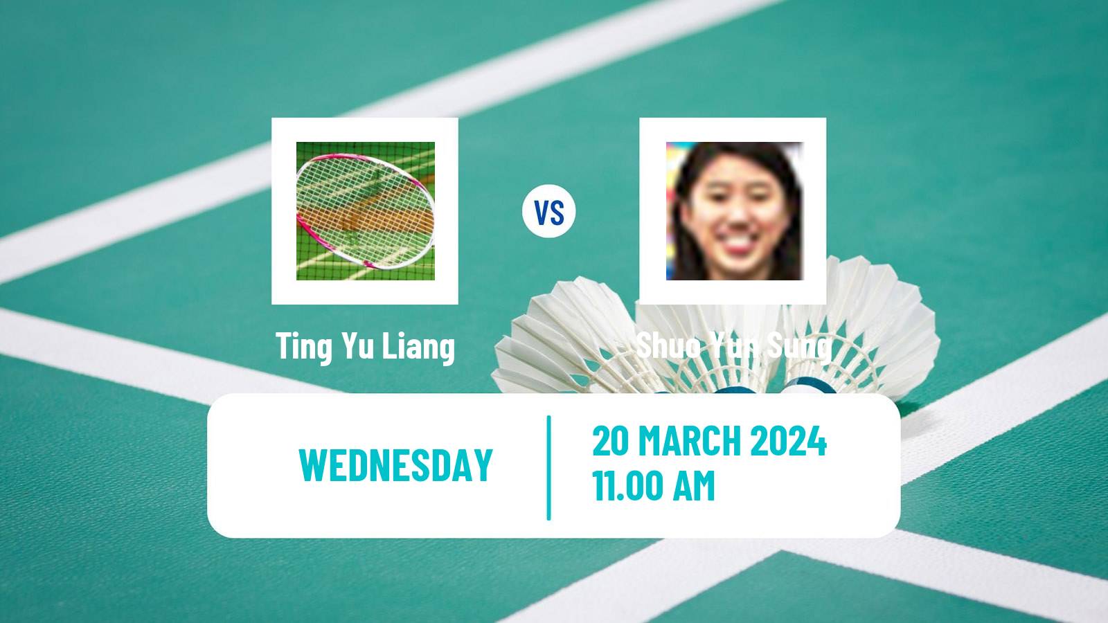 Badminton BWF World Tour Swiss Open Women Ting Yu Liang - Shuo Yun Sung