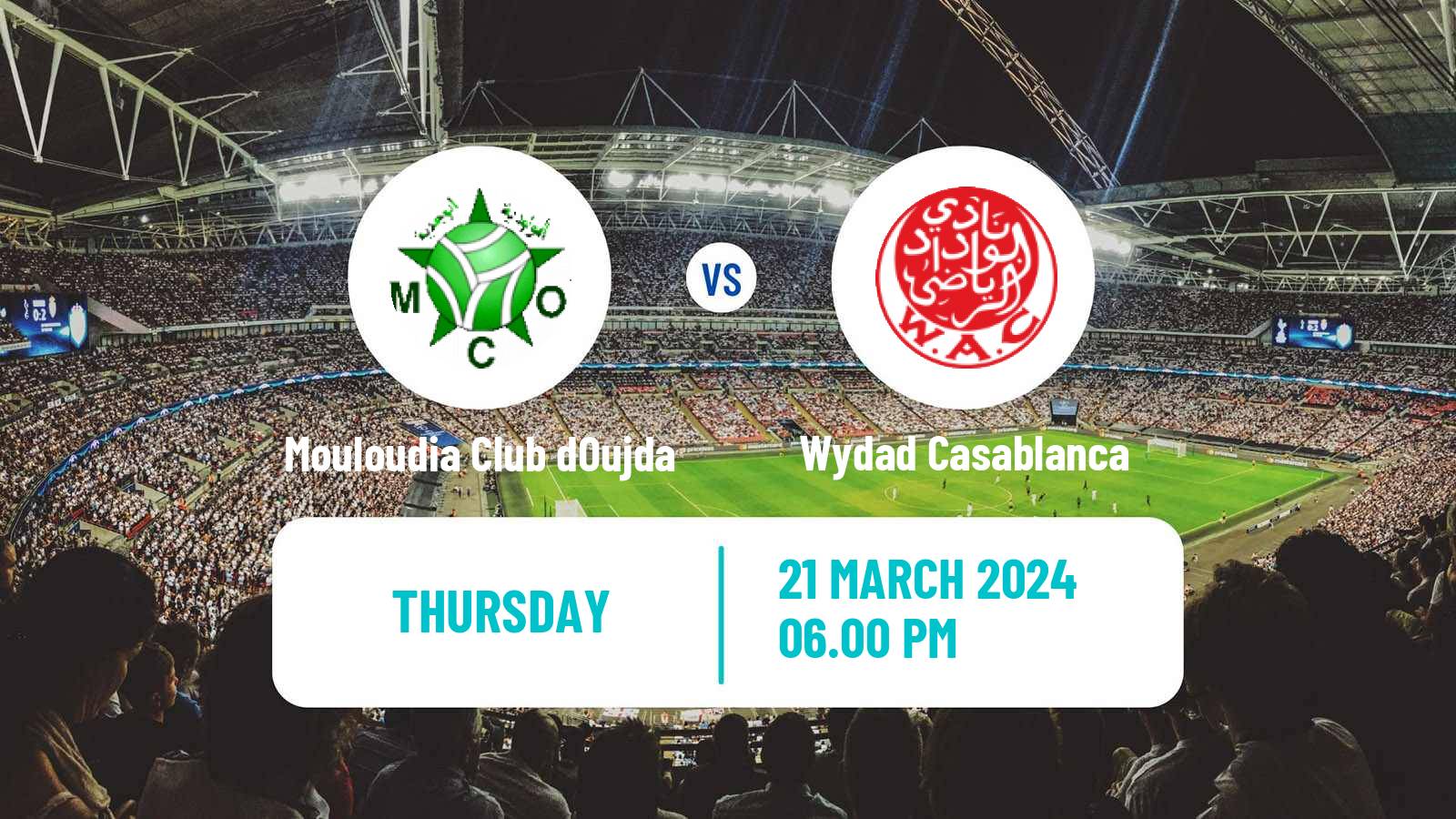 Soccer Moroccan Botola Mouloudia Club dOujda - Wydad Casablanca