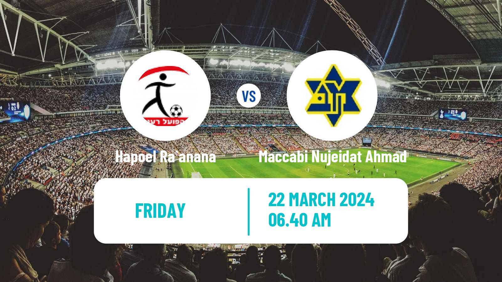 Soccer Israeli Liga Alef North Hapoel Ra`anana - Maccabi Nujeidat Ahmad
