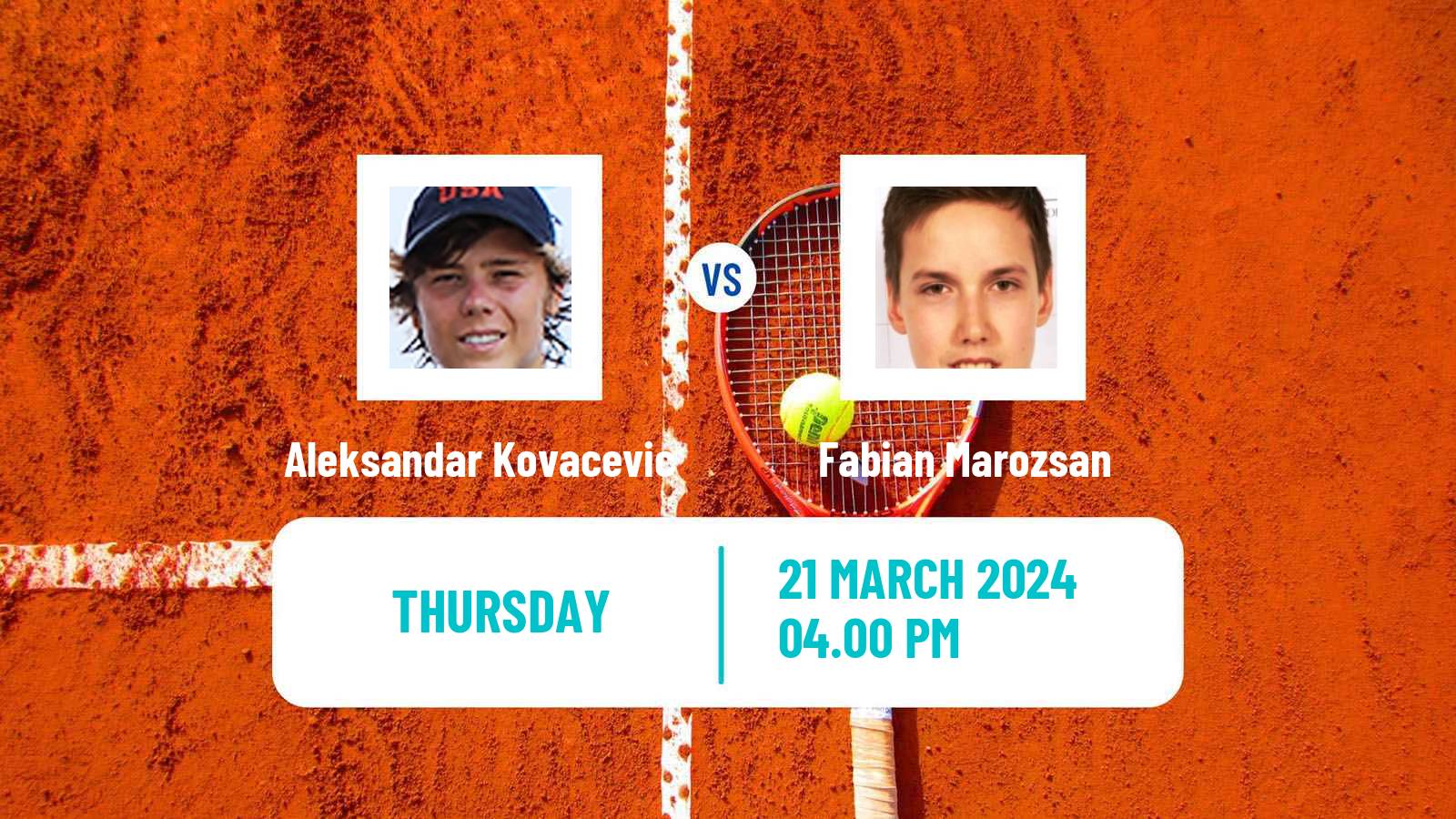 Tennis ATP Miami Aleksandar Kovacevic - Fabian Marozsan