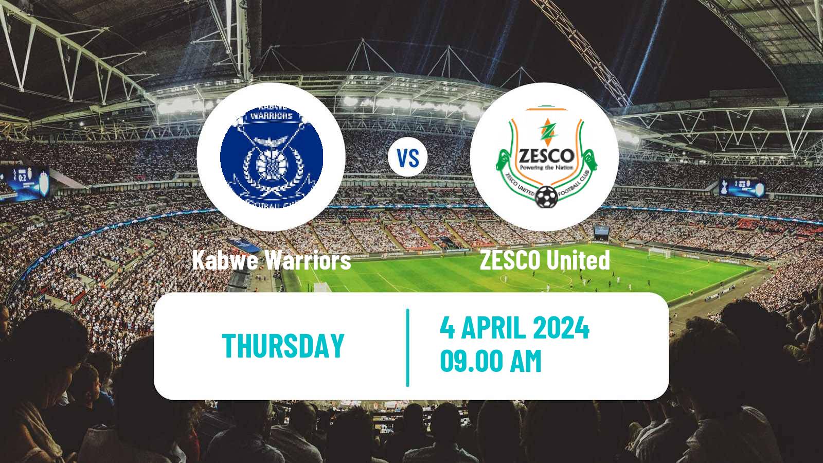Soccer Zambian Premier League Kabwe Warriors - ZESCO United