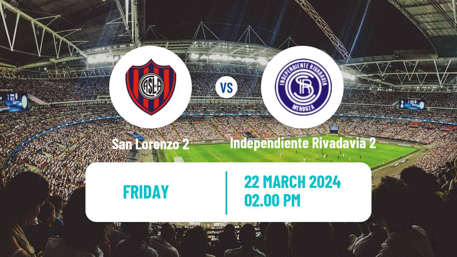Soccer Argentinian Reserve League San Lorenzo 2 - Independiente Rivadavia 2