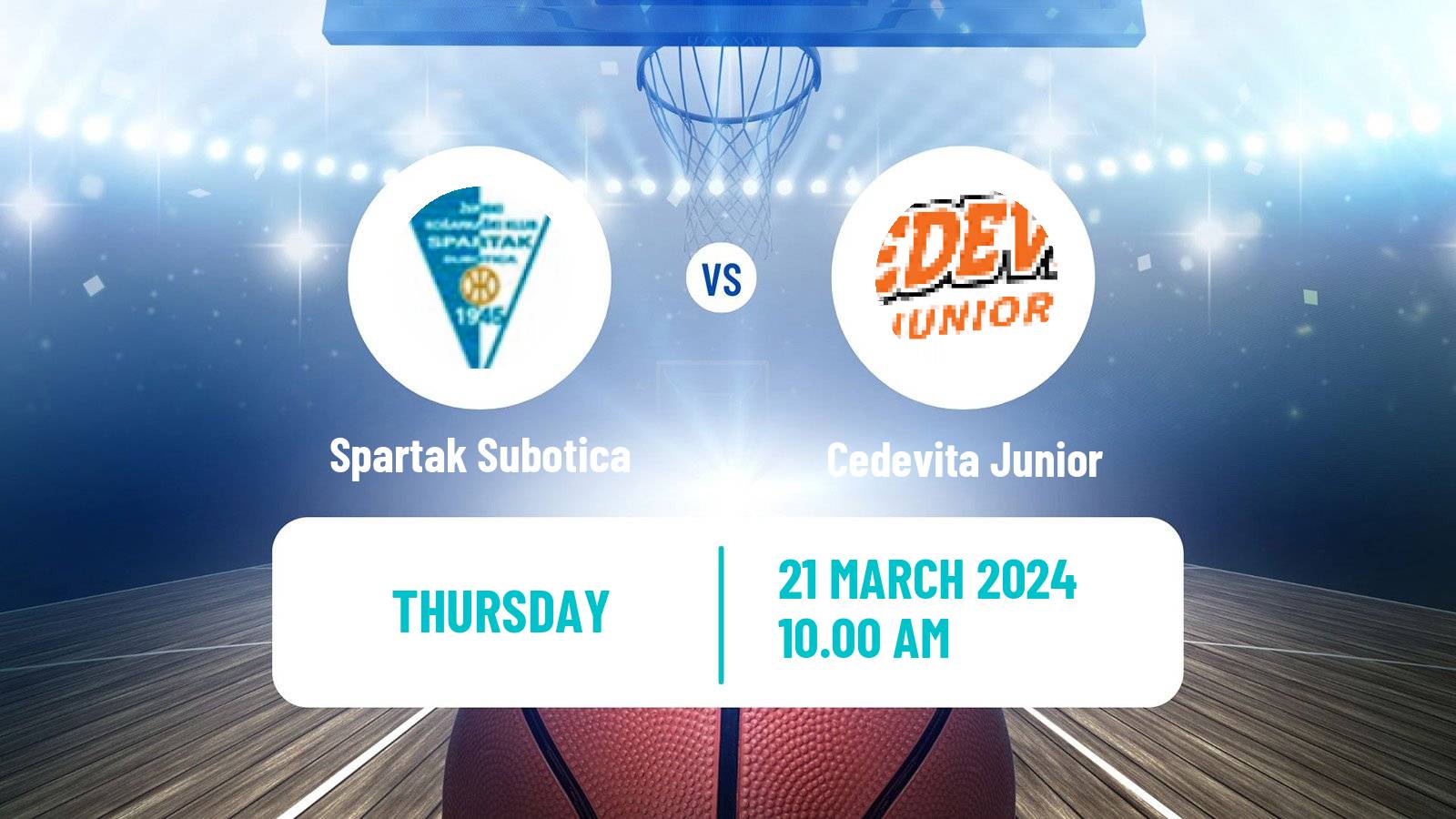 Basketball Adriatic League 2 Spartak Subotica - Cedevita Junior