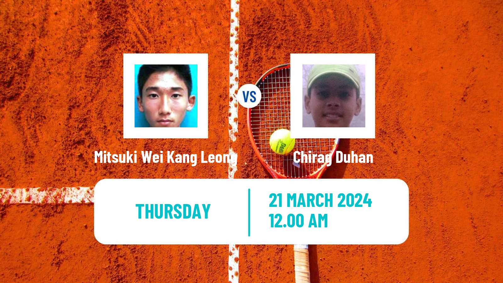 Tennis ITF M15 Chandigarh Men Mitsuki Wei Kang Leong - Chirag Duhan