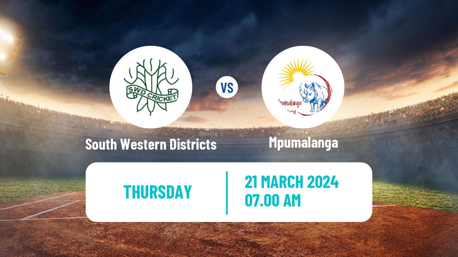 Cricket CSA Provincial T20 Cup South Western Districts - Mpumalanga