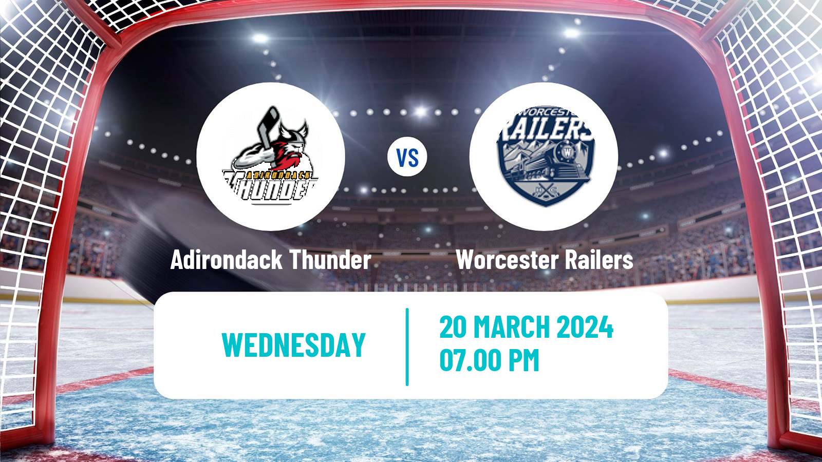 Hockey ECHL Adirondack Thunder - Worcester Railers