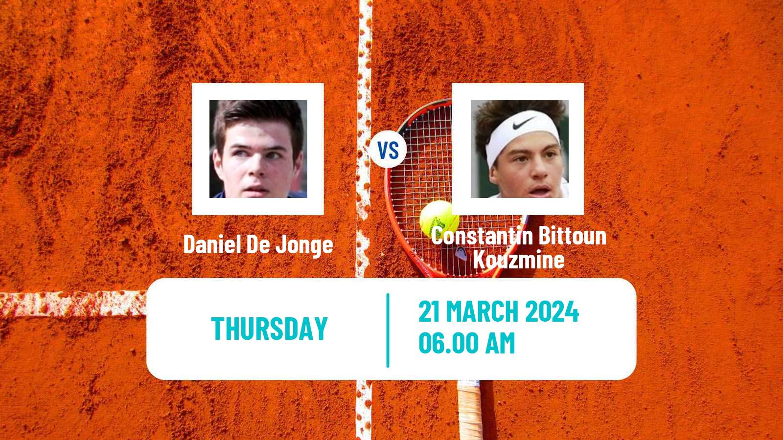 Tennis ITF M15 Monastir 12 Men Daniel De Jonge - Constantin Bittoun Kouzmine