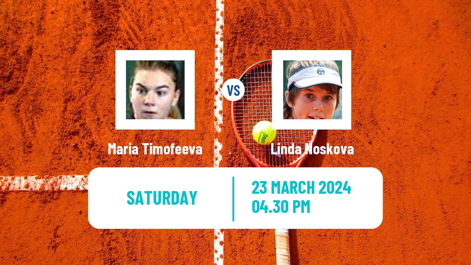 Tennis WTA Miami Maria Timofeeva - Linda Noskova