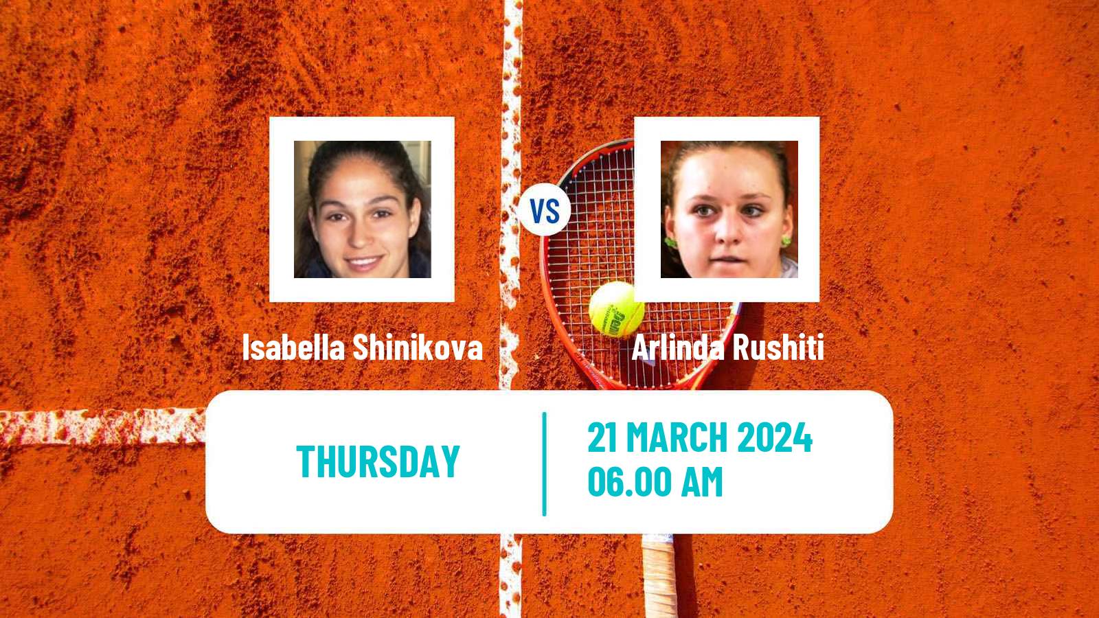 Tennis ITF W15 Monastir 10 Women Isabella Shinikova - Arlinda Rushiti