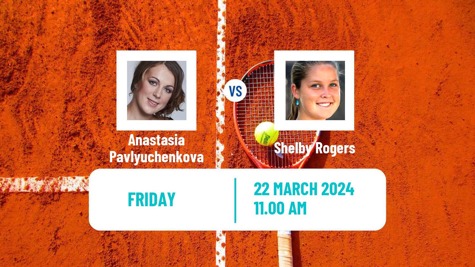 Tennis WTA Miami Anastasia Pavlyuchenkova - Shelby Rogers