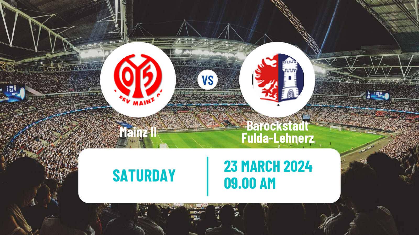 Soccer German Regionalliga Sudwest Mainz II - Barockstadt Fulda-Lehnerz