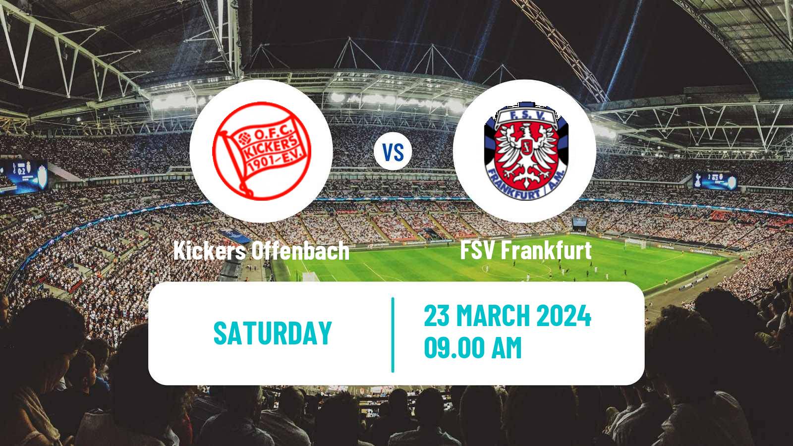 Soccer German Regionalliga Sudwest Kickers Offenbach - FSV Frankfurt
