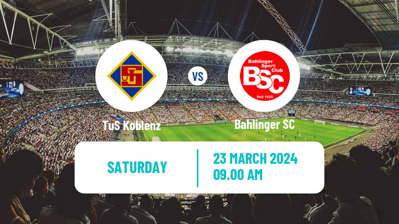 Soccer German Regionalliga Sudwest TuS Koblenz - Bahlinger