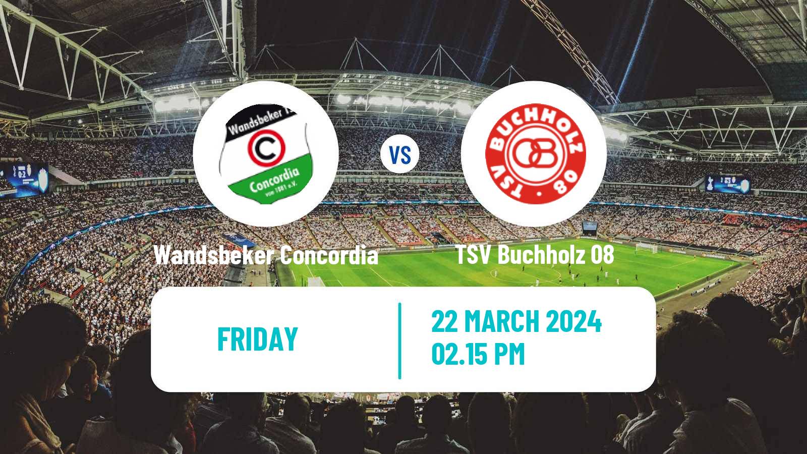 Soccer German Oberliga Hamburg Wandsbeker Concordia - TSV Buchholz 08