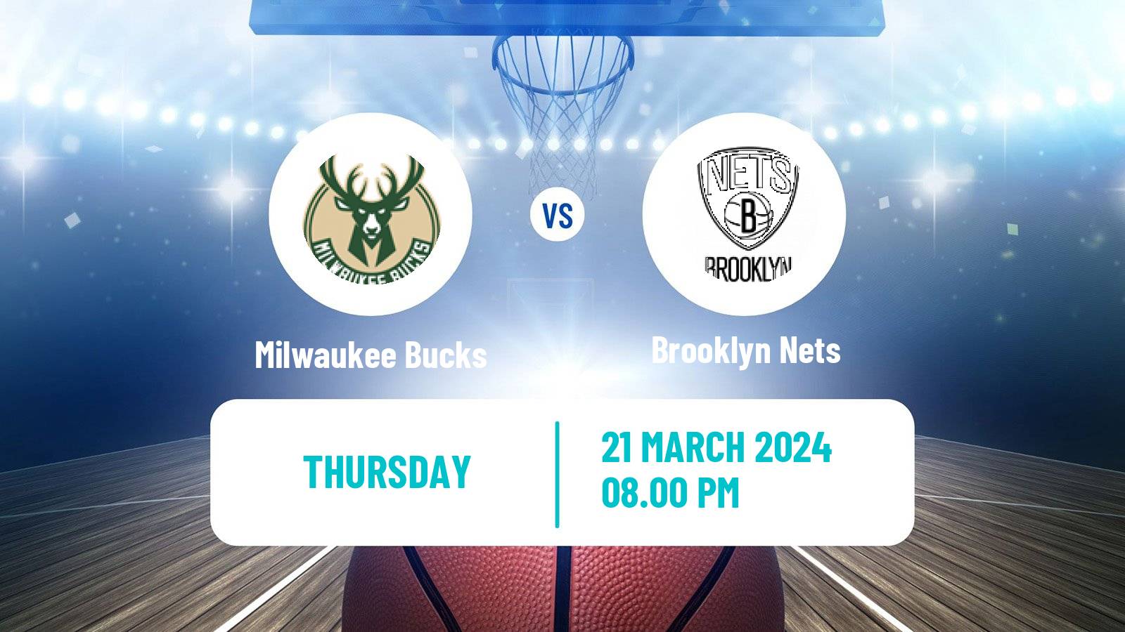 Basketball NBA Milwaukee Bucks - Brooklyn Nets