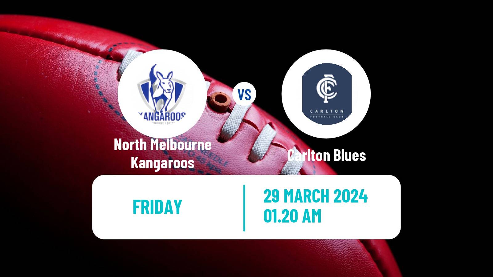 Aussie rules AFL North Melbourne Kangaroos - Carlton Blues