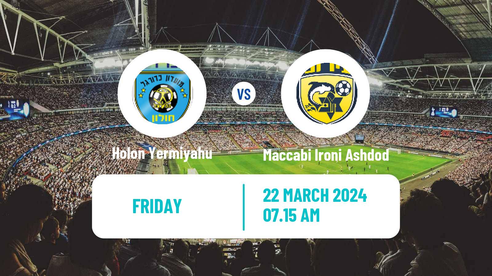 Soccer Israeli Liga Alef South Holon Yermiyahu - Maccabi Ironi Ashdod