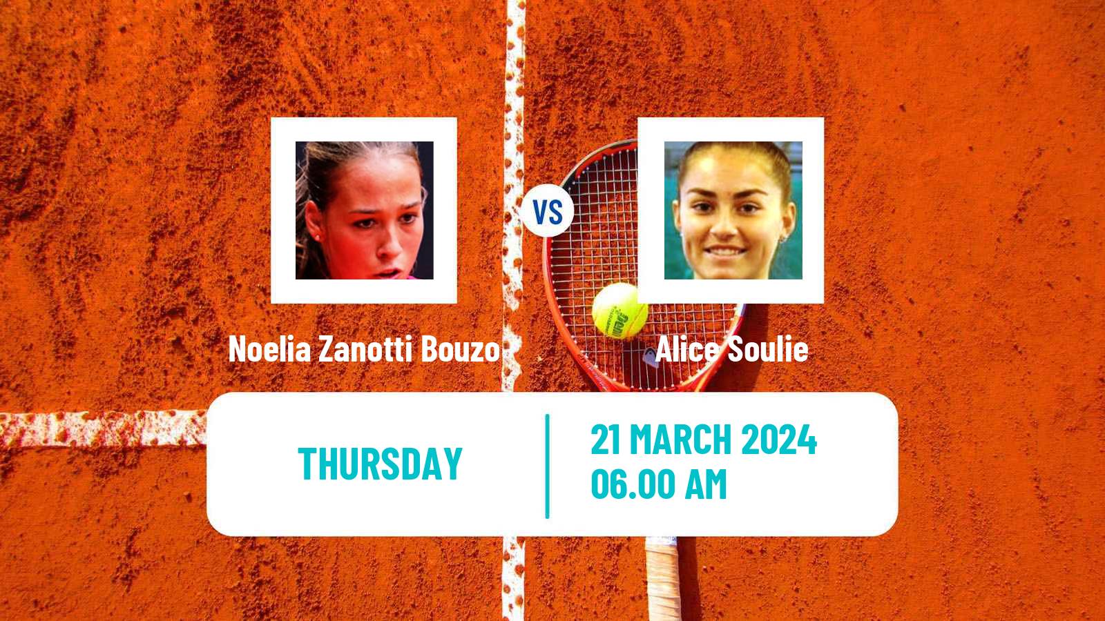 Tennis ITF W15 Monastir 10 Women Noelia Zanotti Bouzo - Alice Soulie