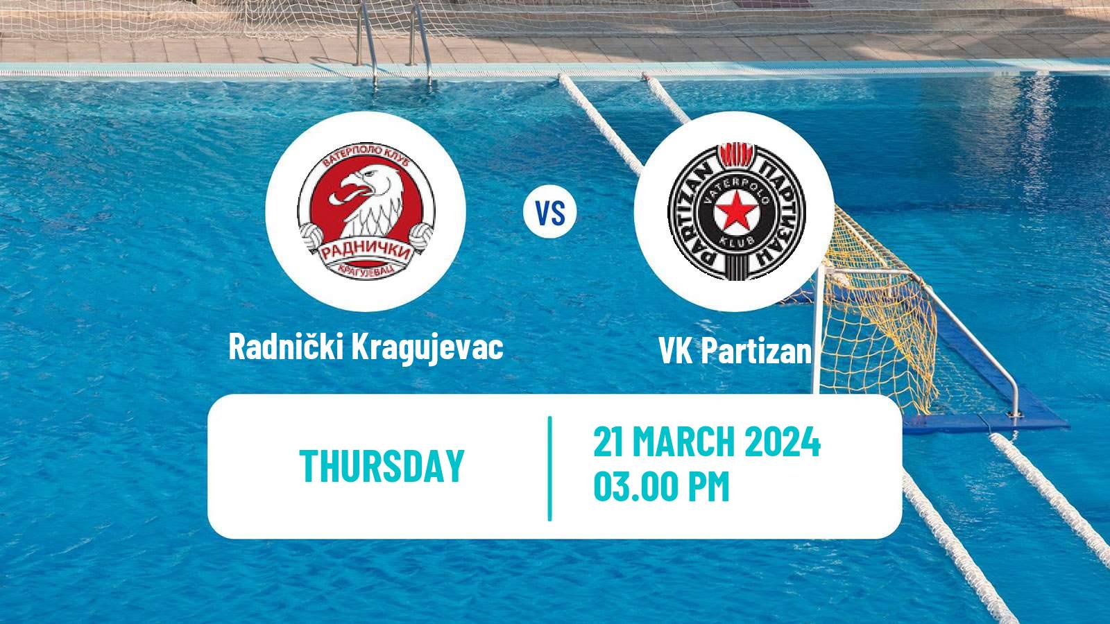 Water polo Serbian Super Liga Water Polo Radnički Kragujevac - Partizan