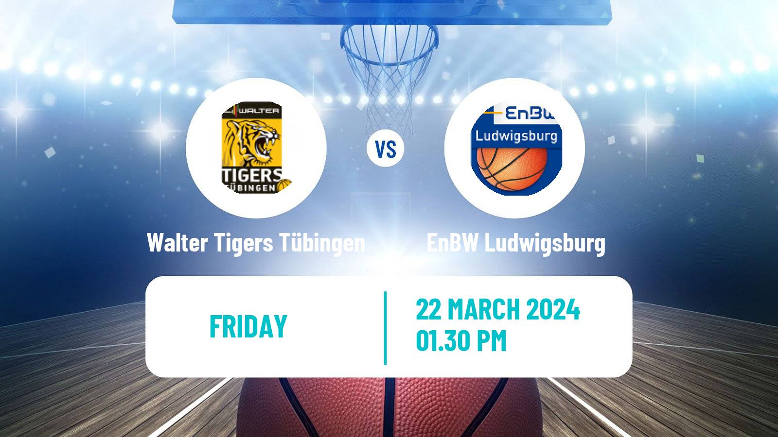 Basketball German BBL Walter Tigers Tübingen - EnBW Ludwigsburg