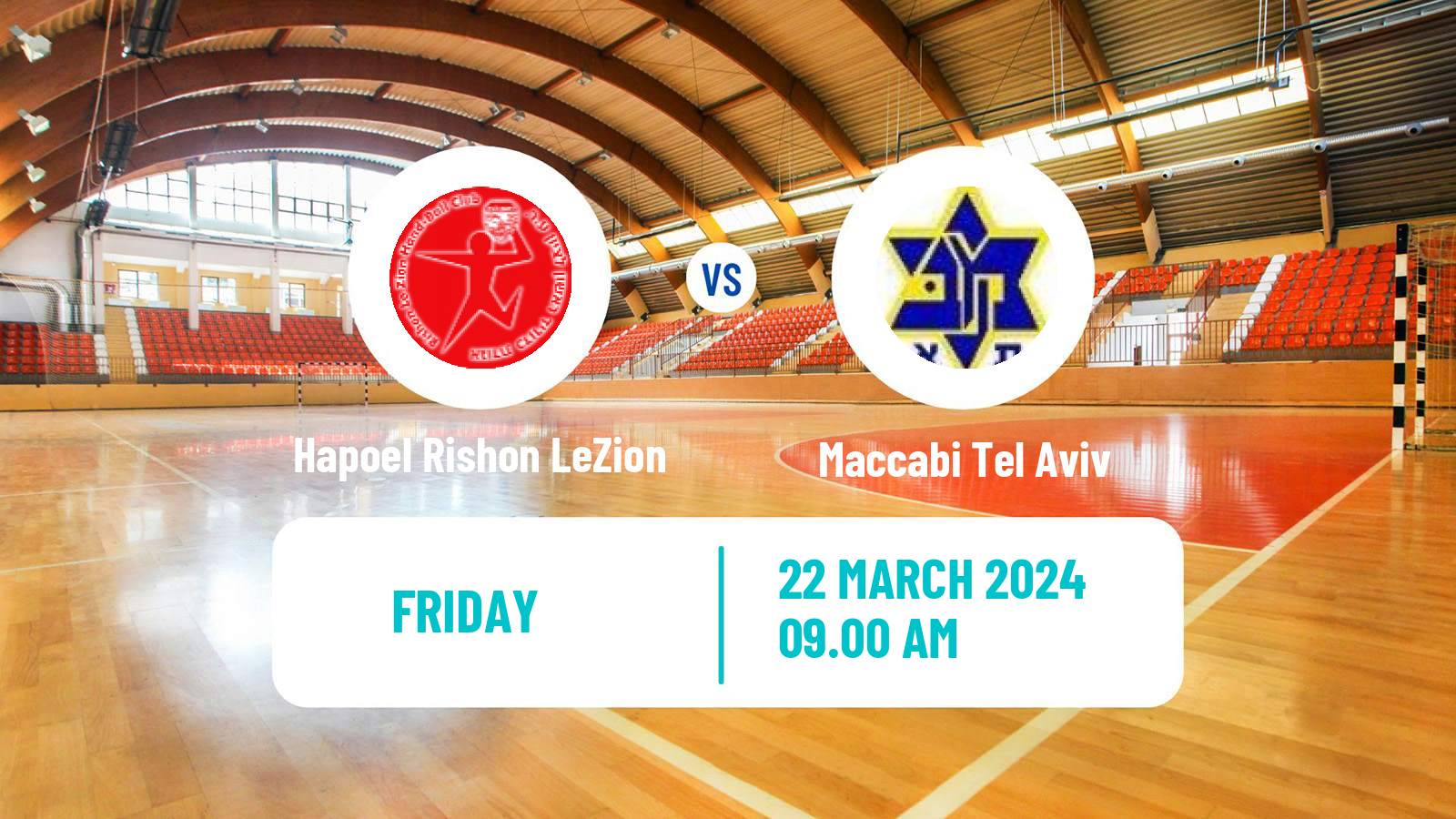 Handball Israeli Division 1 Handball Hapoel Rishon LeZion - Maccabi Tel Aviv