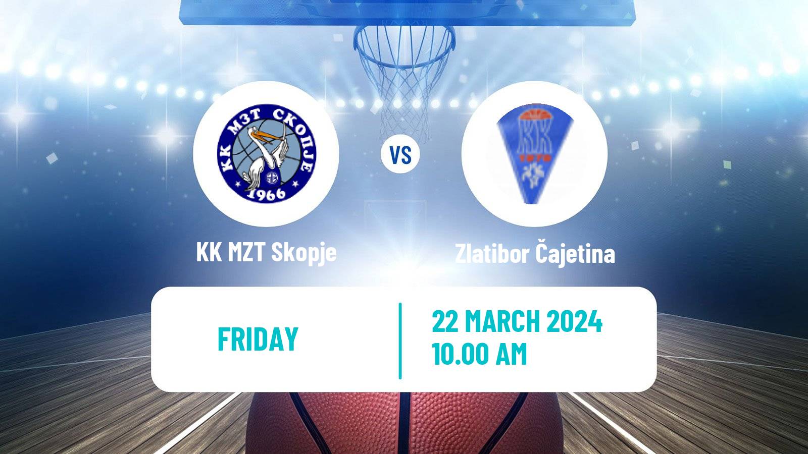 Basketball Adriatic League 2 KK MZT Skopje - Zlatibor Čajetina