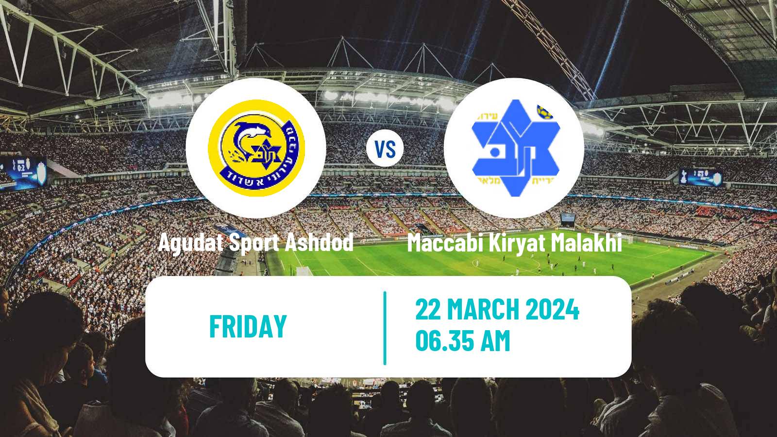 Soccer Israeli Liga Alef South Agudat Sport Ashdod - Maccabi Kiryat Malakhi