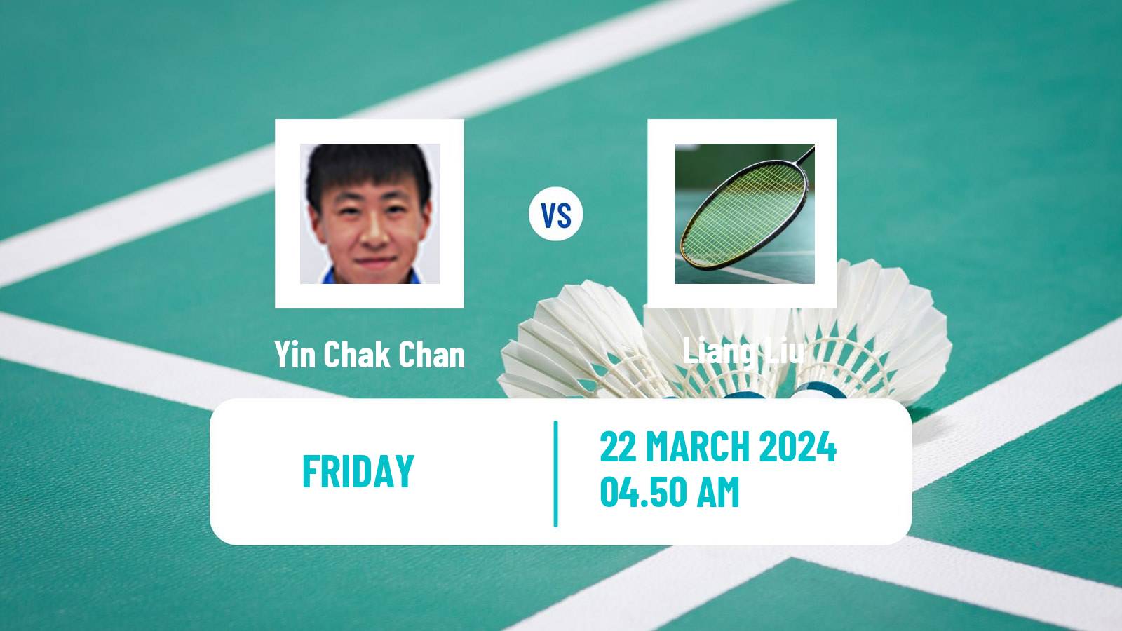 Badminton BWF World Tour China Masters Men Yin Chak Chan - Liang Liu
