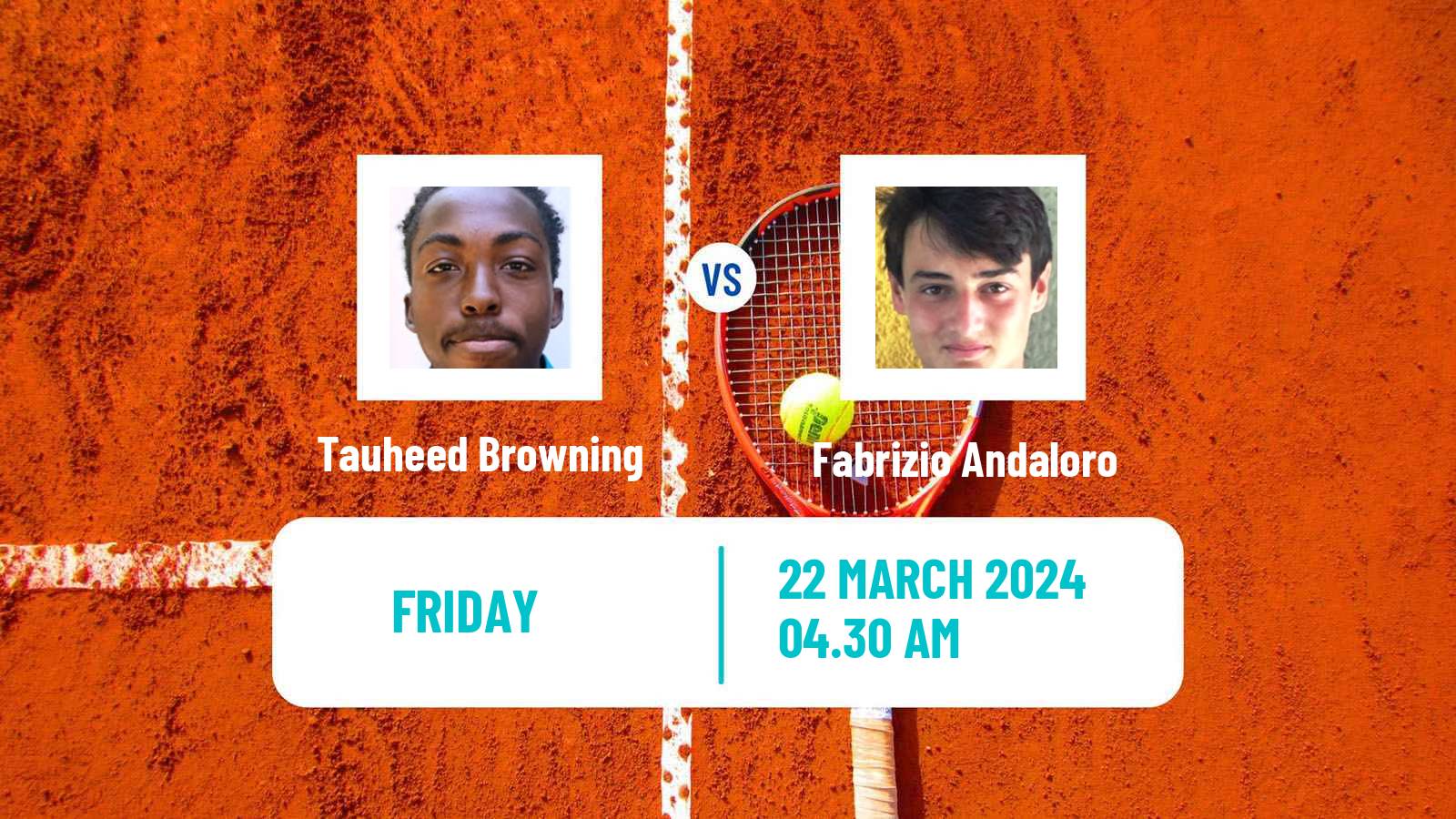 Tennis ITF M15 Monastir 12 Men Tauheed Browning - Fabrizio Andaloro