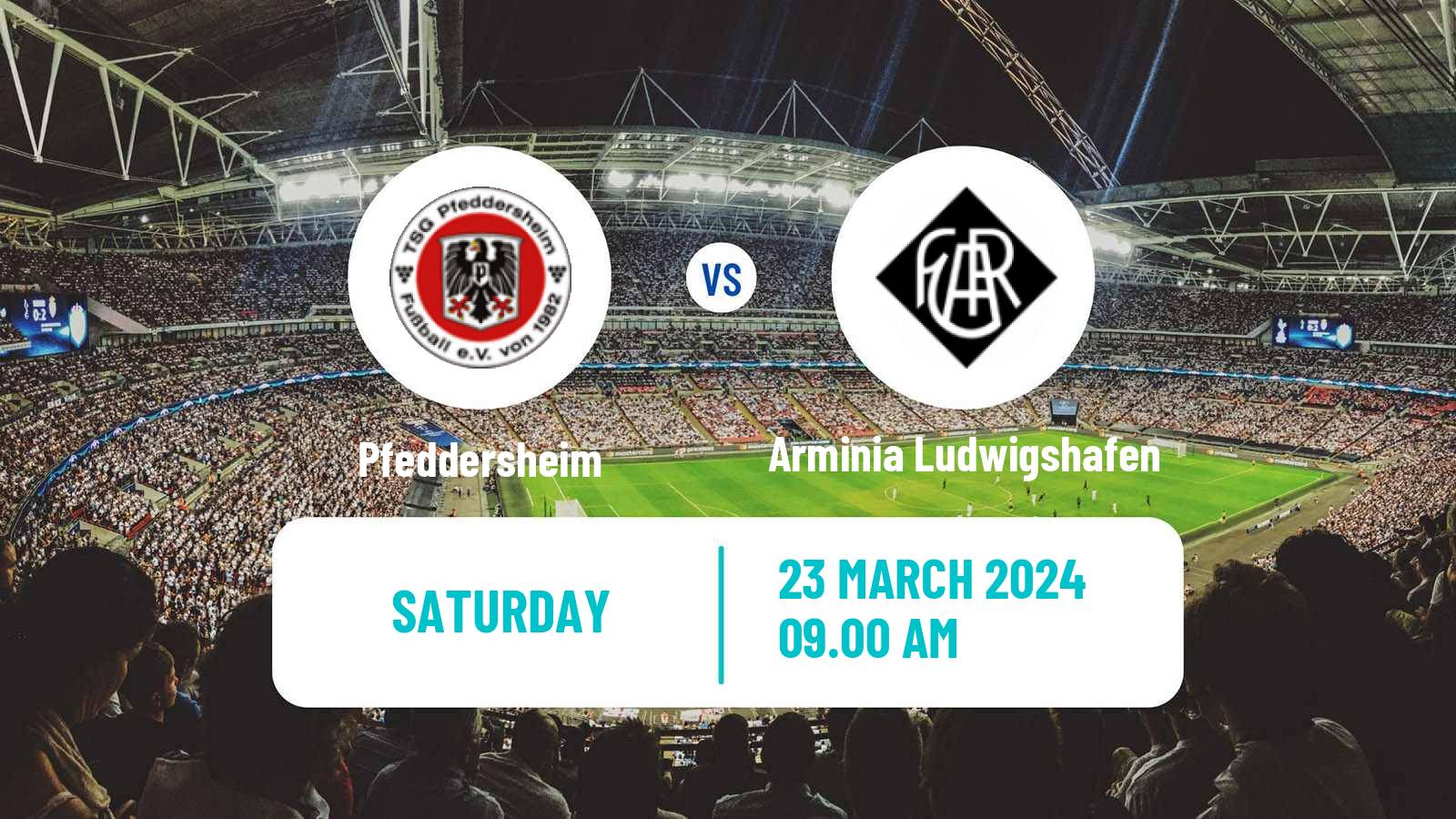 Soccer German Oberliga Rheinland-Pfalz/Saar Pfeddersheim - Arminia Ludwigshafen