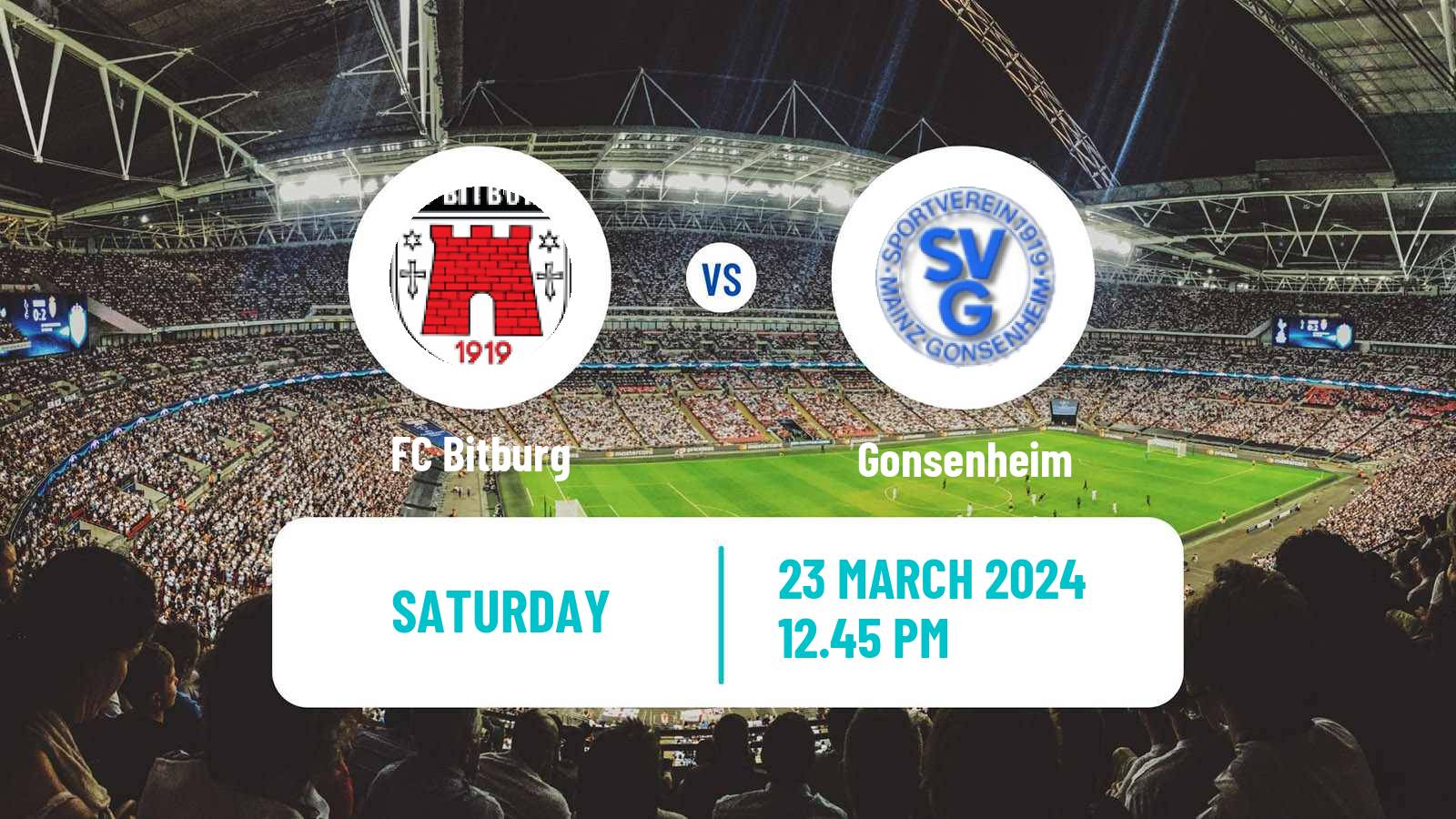Soccer German Oberliga Rheinland-Pfalz/Saar Bitburg - Gonsenheim