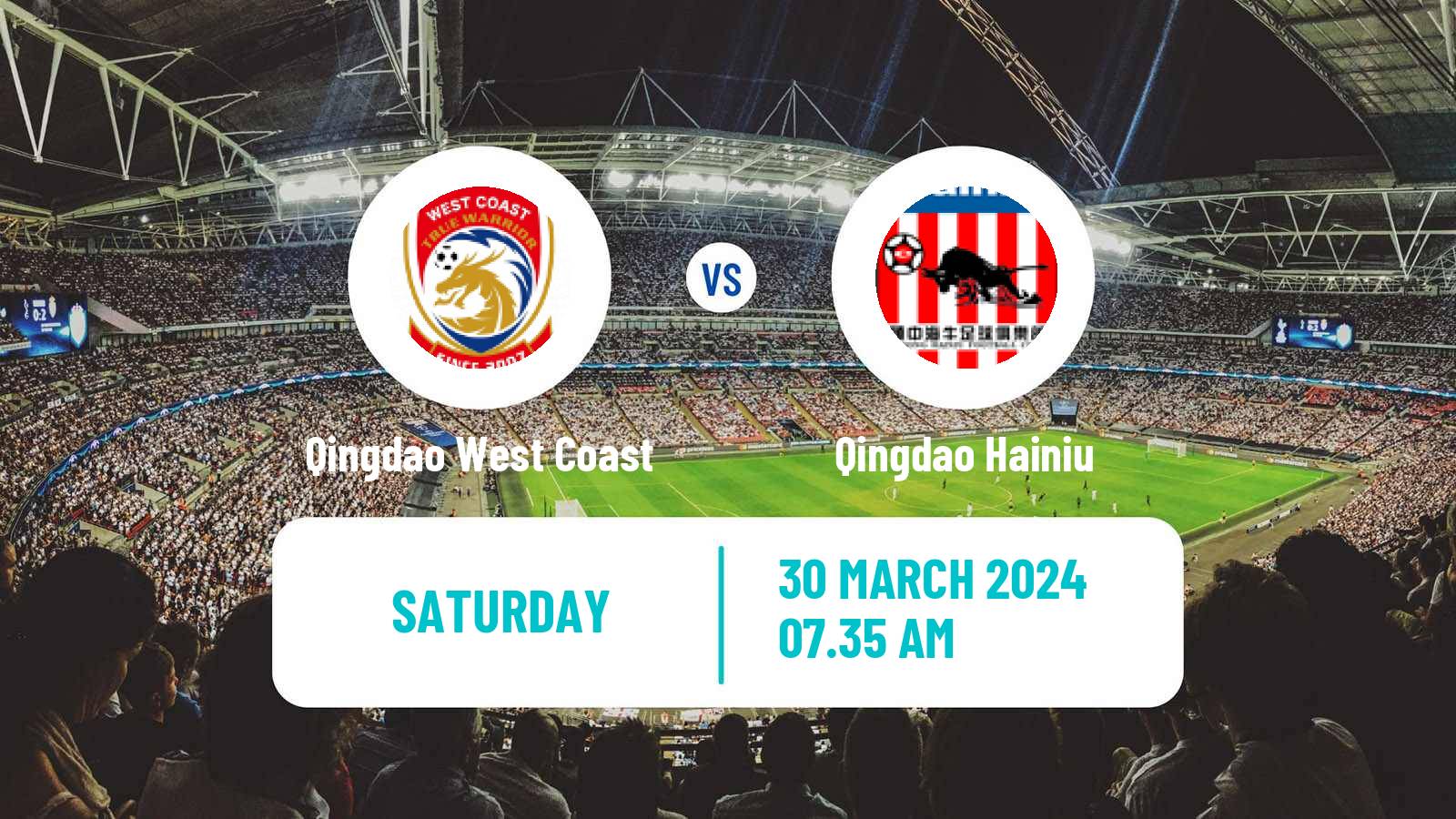Soccer Chinese Super League Qingdao West Coast - Qingdao Hainiu