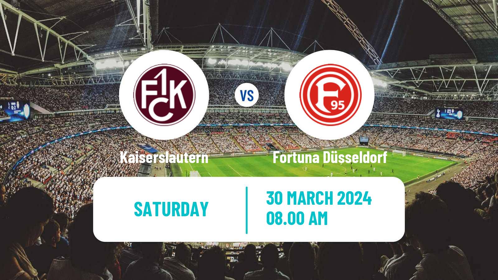 Soccer German 2 Bundesliga Kaiserslautern - Fortuna Düsseldorf