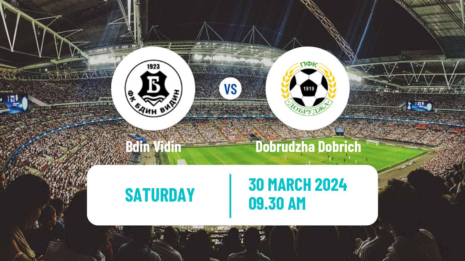 Soccer Bulgarian Vtora Liga Bdin Vidin - Dobrudzha Dobrich