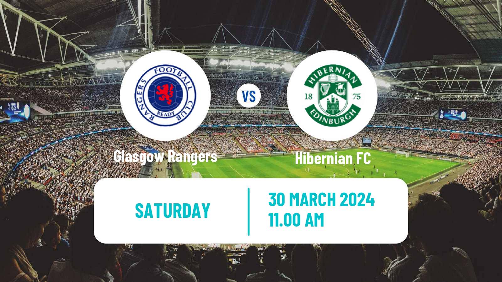 Soccer Scottish Premier League Glasgow Rangers - Hibernian