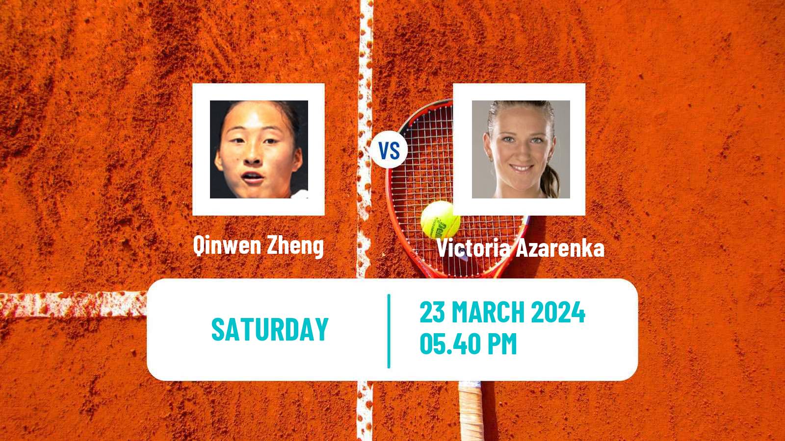 Tennis WTA Miami Qinwen Zheng - Victoria Azarenka