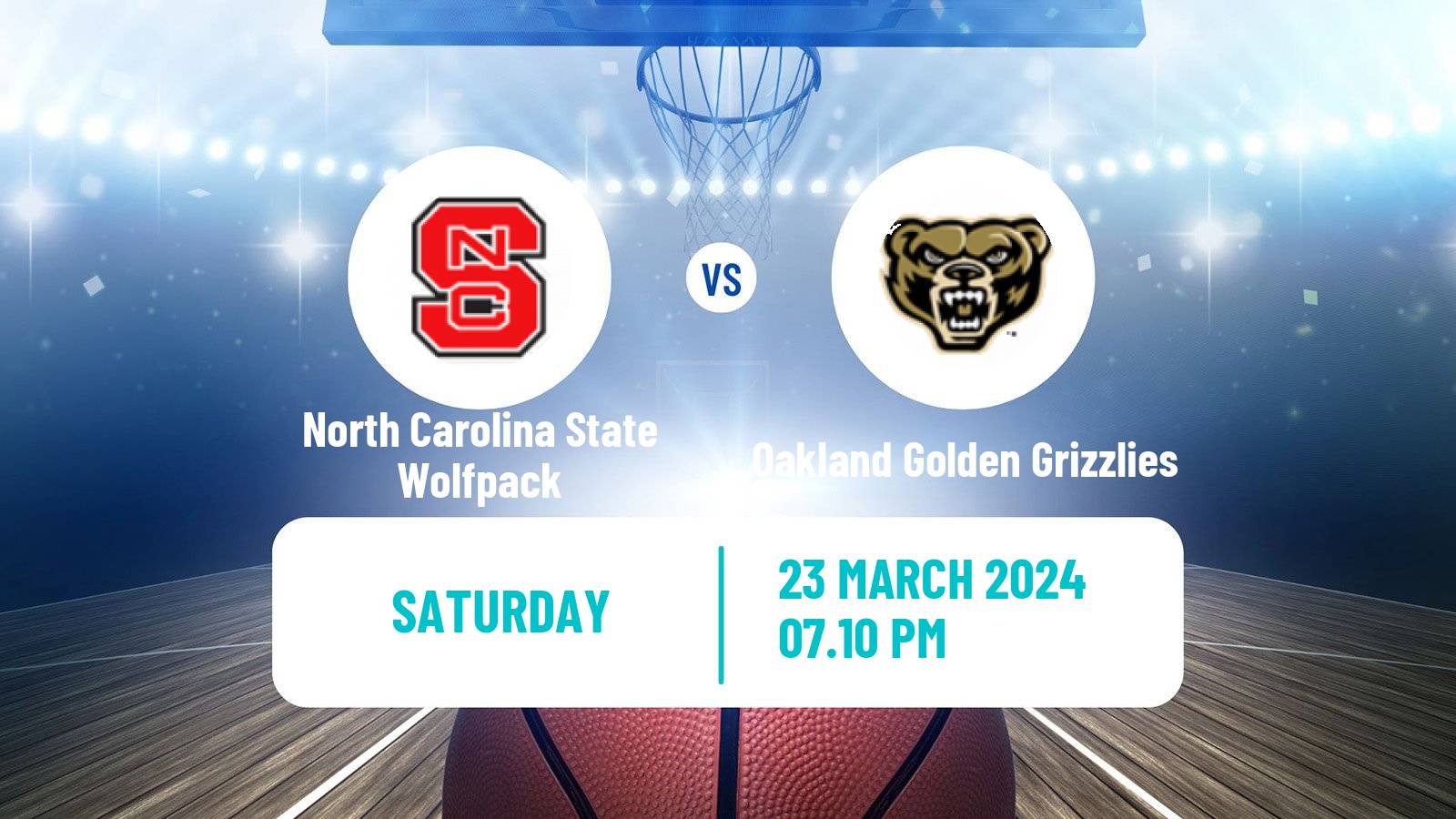 Basketball NCAA College Basketball North Carolina State Wolfpack - Oakland Golden Grizzlies