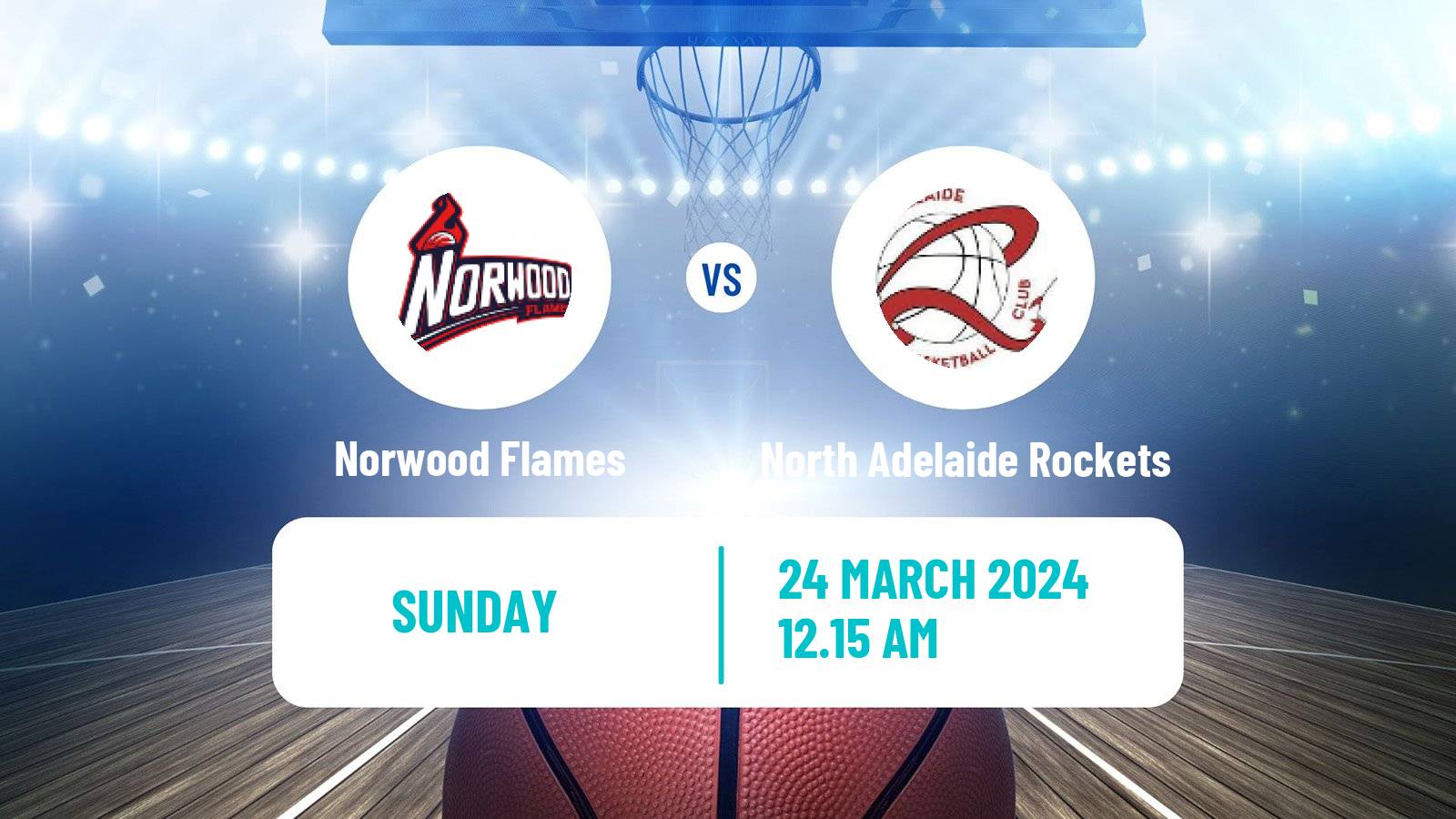 Basketball Australian NBL1 Central Norwood Flames - North Adelaide Rockets