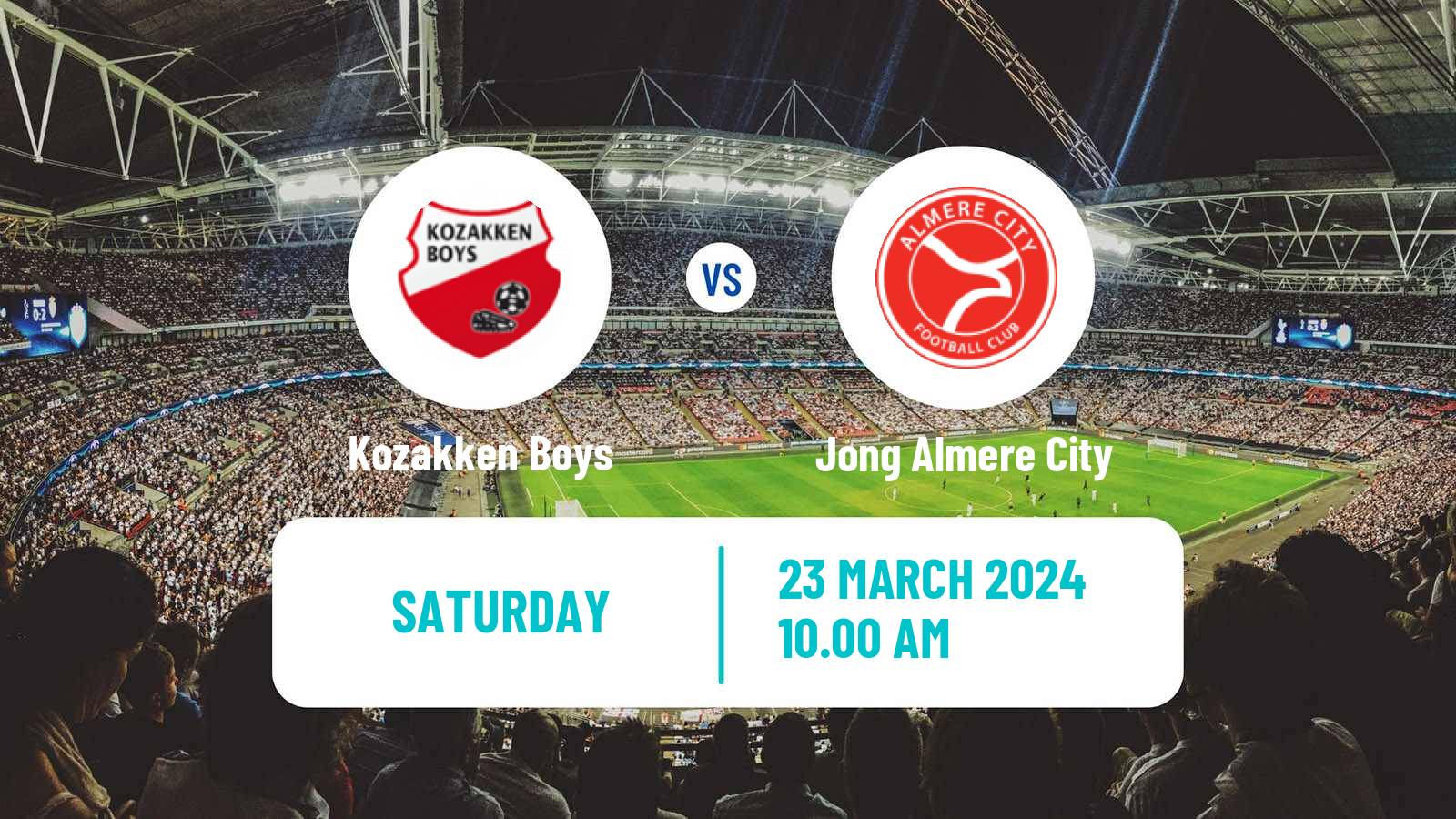 Soccer Dutch Tweede Divisie Kozakken Boys - Jong Almere City