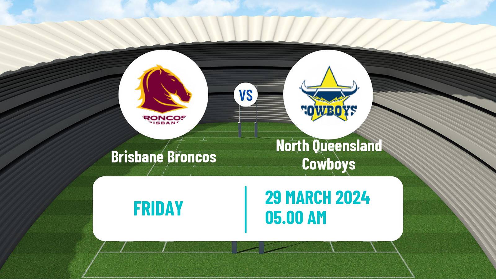 Rugby league Australian NRL Brisbane Broncos - North Queensland Cowboys