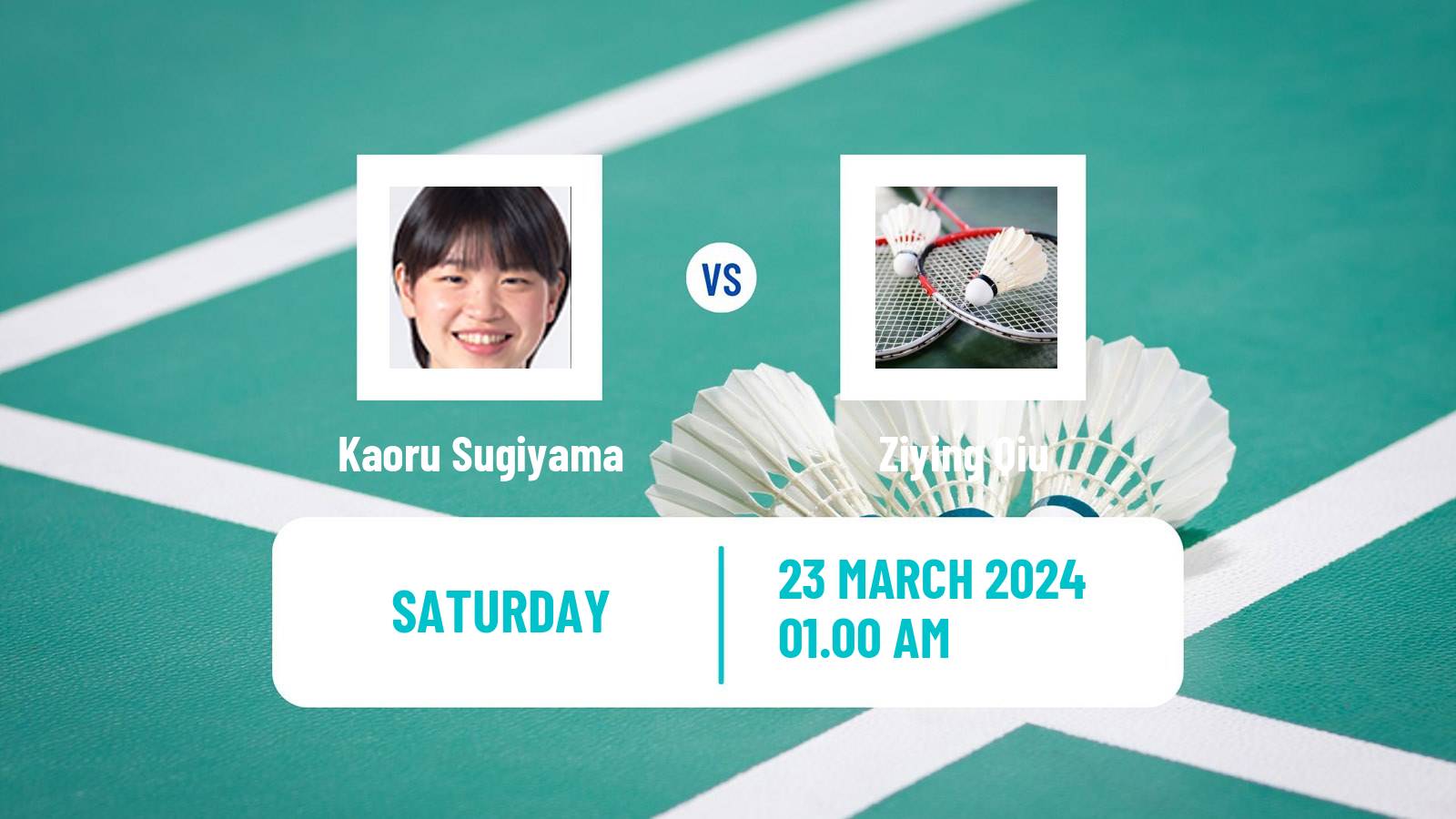 Badminton BWF World Tour China Masters Women Kaoru Sugiyama - Ziying Qiu