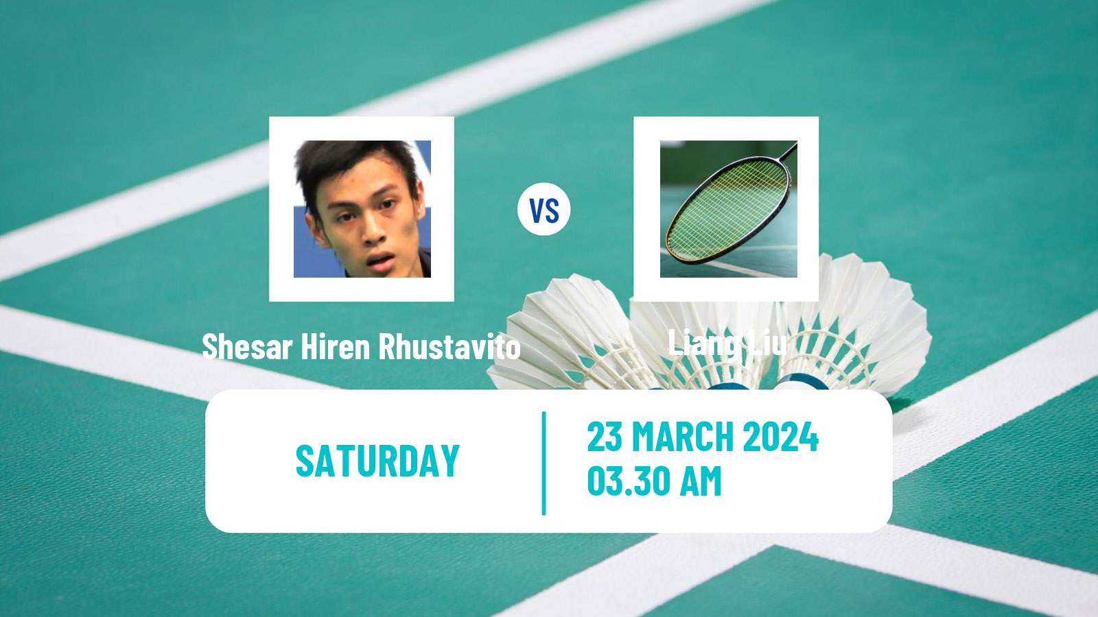 Badminton BWF World Tour China Masters Men Shesar Hiren Rhustavito - Liang Liu