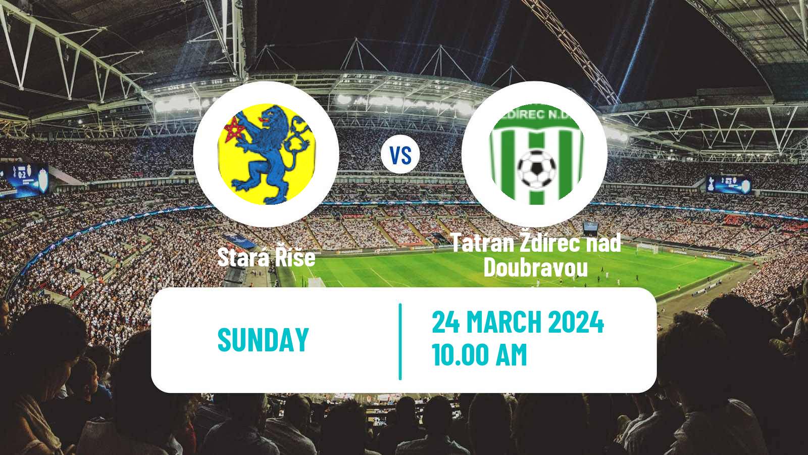 Soccer Czech Division D Stará Říše - Tatran Ždírec nad Doubravou