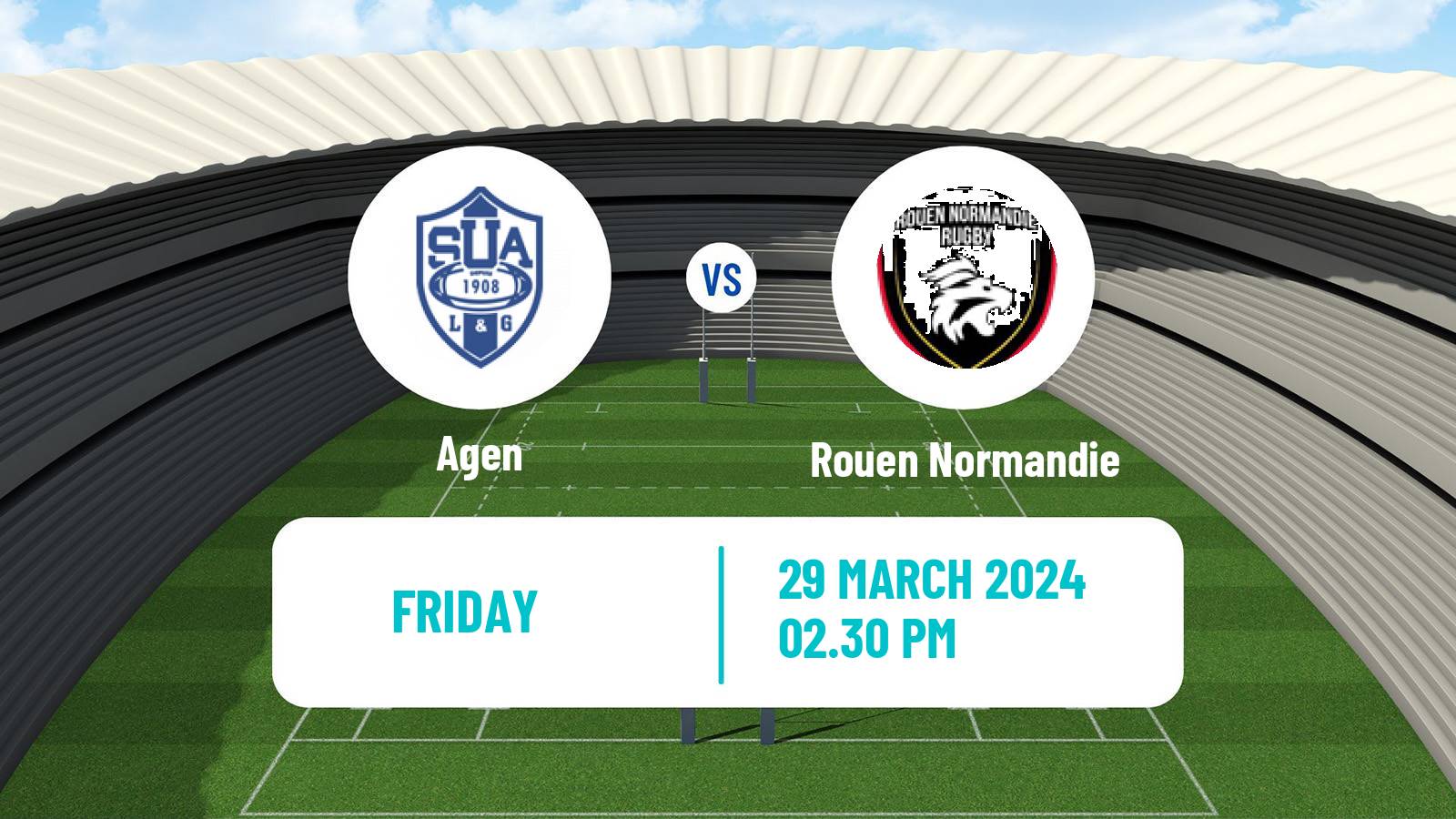 Rugby union French Pro D2 Agen - Rouen Normandie