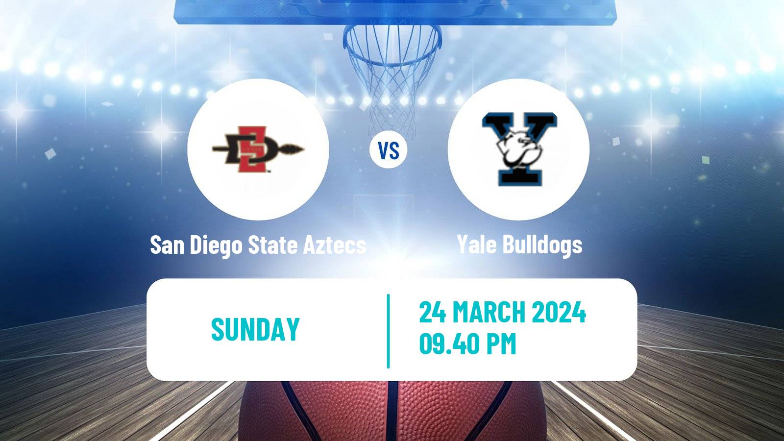 Basketball NCAA College Basketball San Diego State Aztecs - Yale Bulldogs