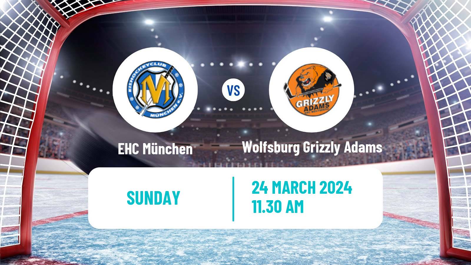 Hockey German Ice Hockey League EHC München - Wolfsburg Grizzly Adams
