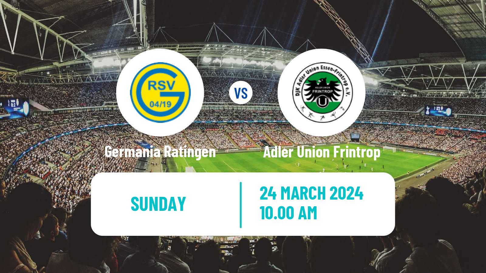 Soccer German Oberliga Niederrhein Germania Ratingen - Adler Union Frintrop