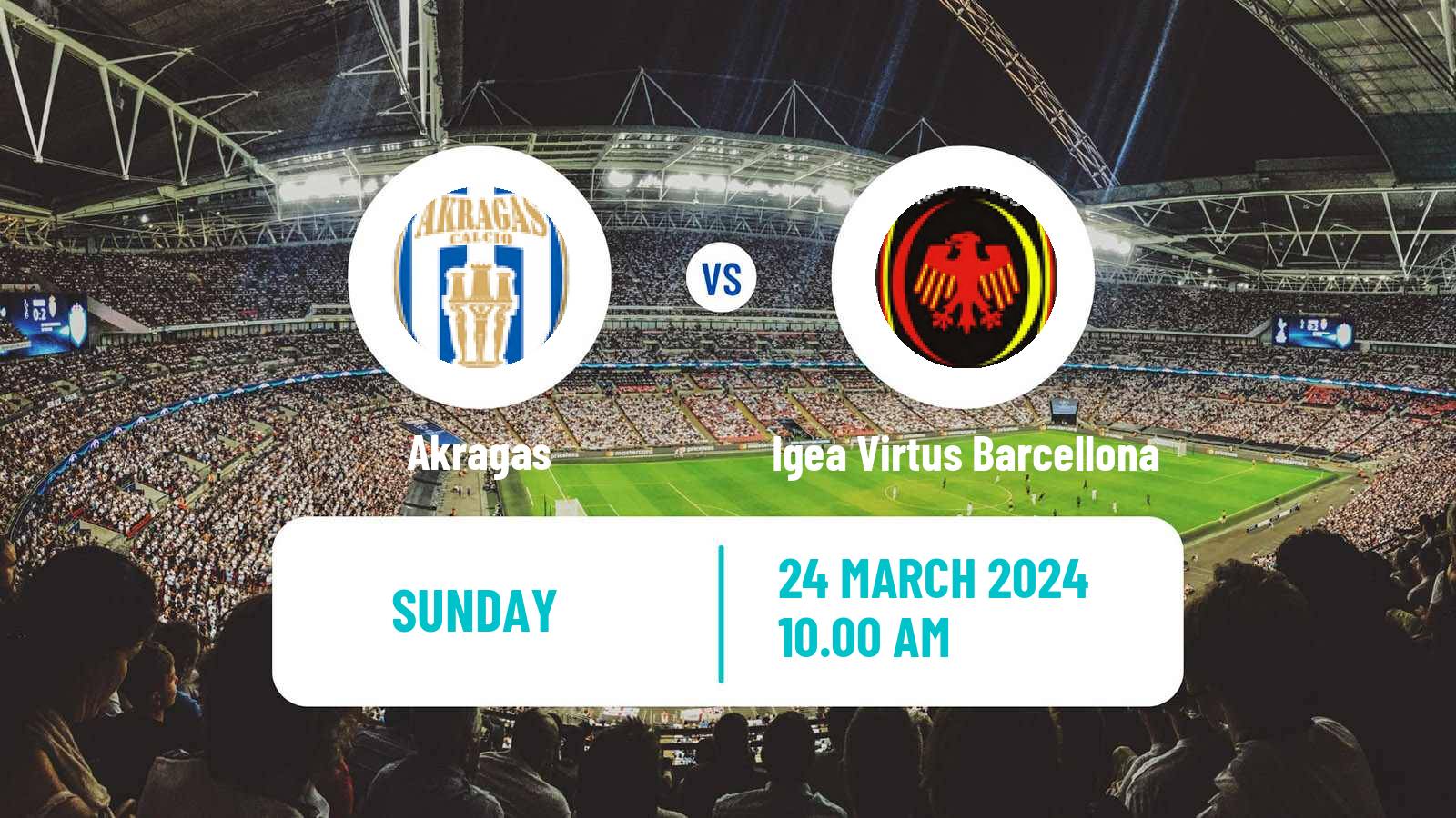 Soccer Italian Serie D - Group I Akragas - Igea Virtus Barcellona